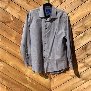 Egara Grey Pinstripe Men’s Dress Shirt, 16.5 neck